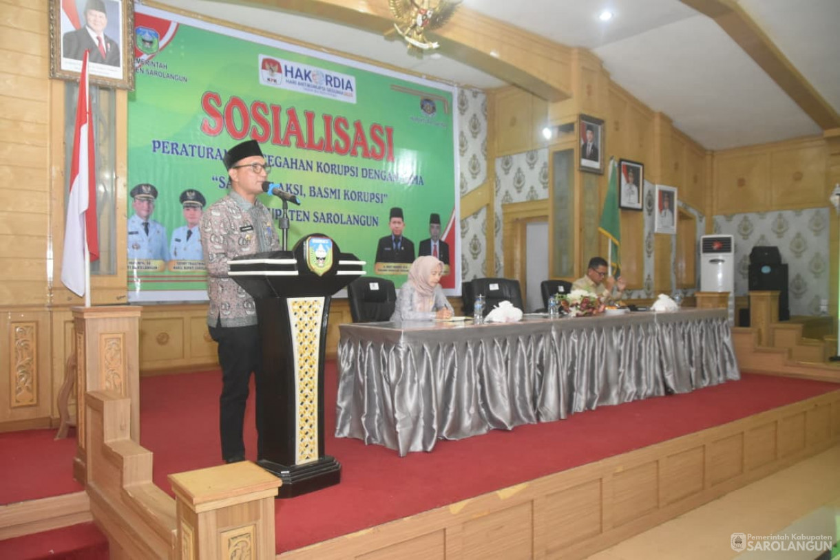 6 November 2025&nbsp; Pembukaan Secara Resmi Kegiatan Sosialisasi Peraturan Pencegahan Korupsi di Kabupaten Sarolangun