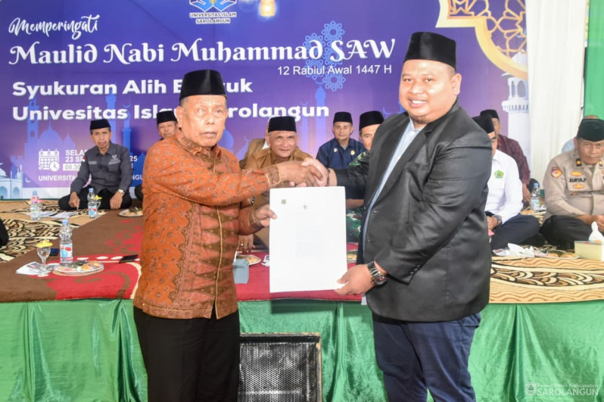 23 September 2025&nbsp; Syukuran Alih Bentuk Universitas Islam Sarolangun