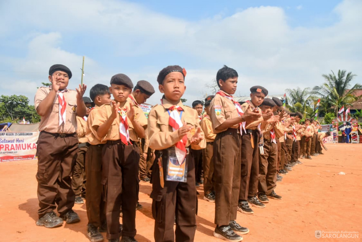 25 September 2025&nbsp; Apel Besar Hari Pramuka Ke 64 Tahun 2025 Tingkat Kwartir Cabang Sarolangun di Lapangan Belakang Kantor Camat Mandiangin