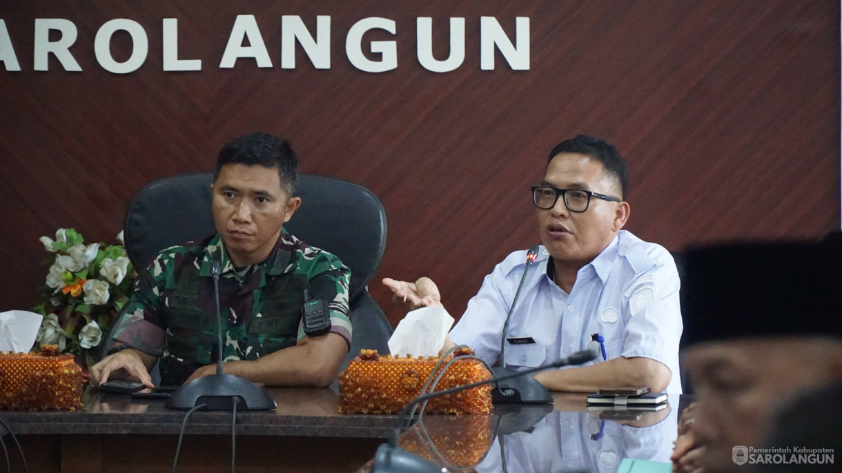 15 April 2026 Rapat Koordinasi Penyiapan TNI Manunggal Membangun Desa ke 128 TA 2026 di Ruang Pola Utama Kantor Bupati Sarolangun dihadiri Sekretaris Daerah Kabupaten Sarolangun