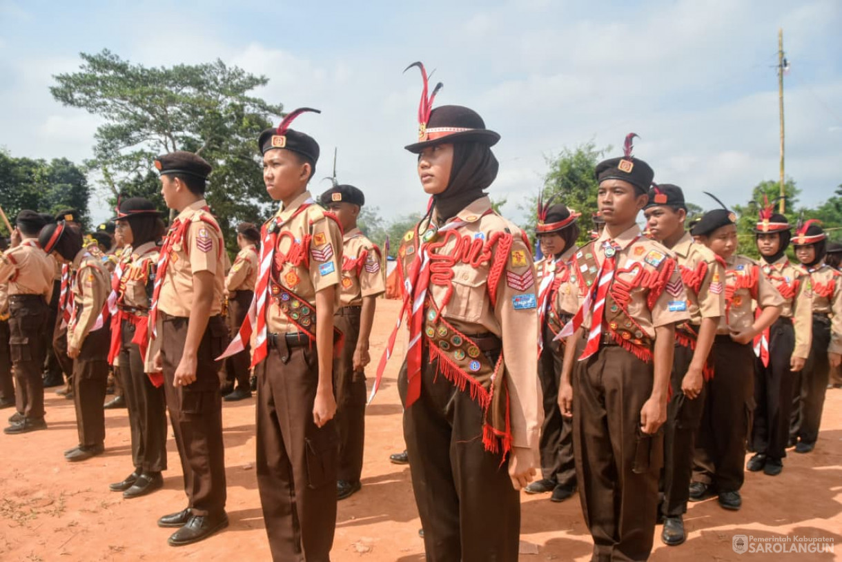25 September 2025&nbsp; Apel Besar Hari Pramuka Ke 64 Tahun 2025 Tingkat Kwartir Cabang Sarolangun di Lapangan Belakang Kantor Camat Mandiangin