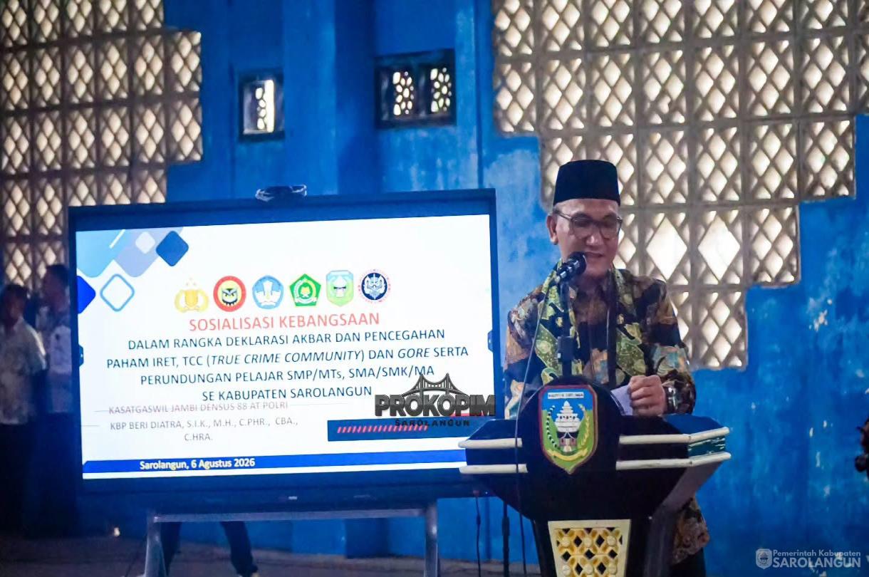 6 Agustus 2026 POV Kegiatan Sosialisasi Akbar Paham Radikal dan Terorisme, Tindak Pidana Cyber dan Perundungan di Lingkungan Pendidikan Kabupaten Sarolangun