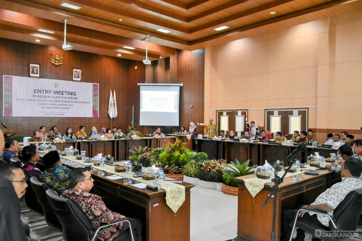 30 Januari 2024 - Entry Meeting Pemeriksaan Interim Atas Laporan Keuangan Pemerintah Daerah Tahun Anggaran 2023 Di Auditorium Sultan Thaha BPK Jambi