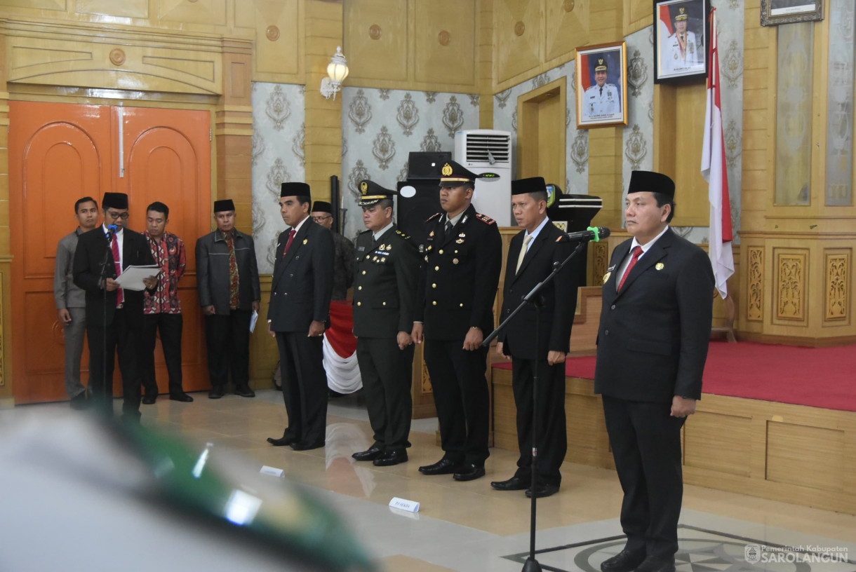 15 Agustus 2024 -&nbsp;Pengukuhan Pasukan Pengibar Bendera Pusaka, Bertempat di Aula Utama Kantor Bupati Sarolangun