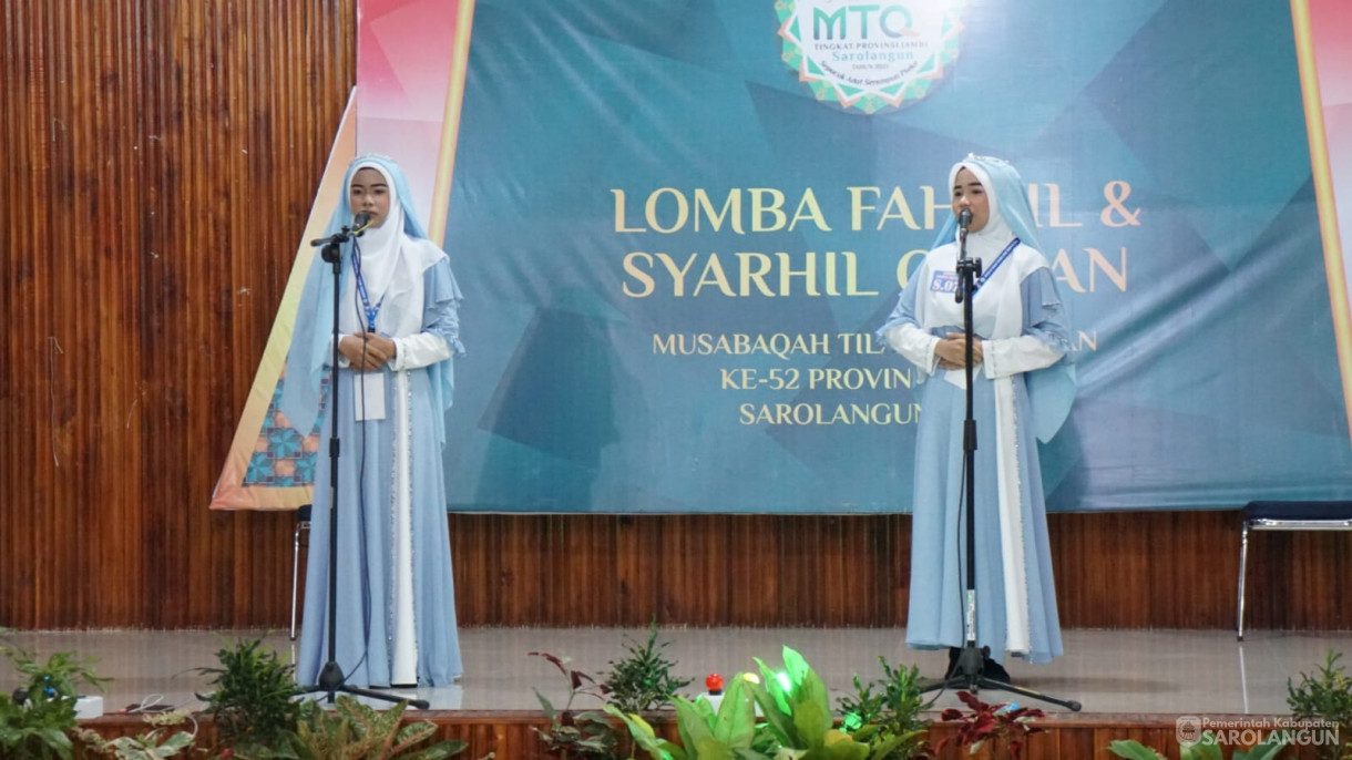 Lomba Fahmil dan Syahril Alquran MTQ Tingkat Provinsi Tahun 2023 - Lokasi Aula BAPPEDA Kab. Sarolangun