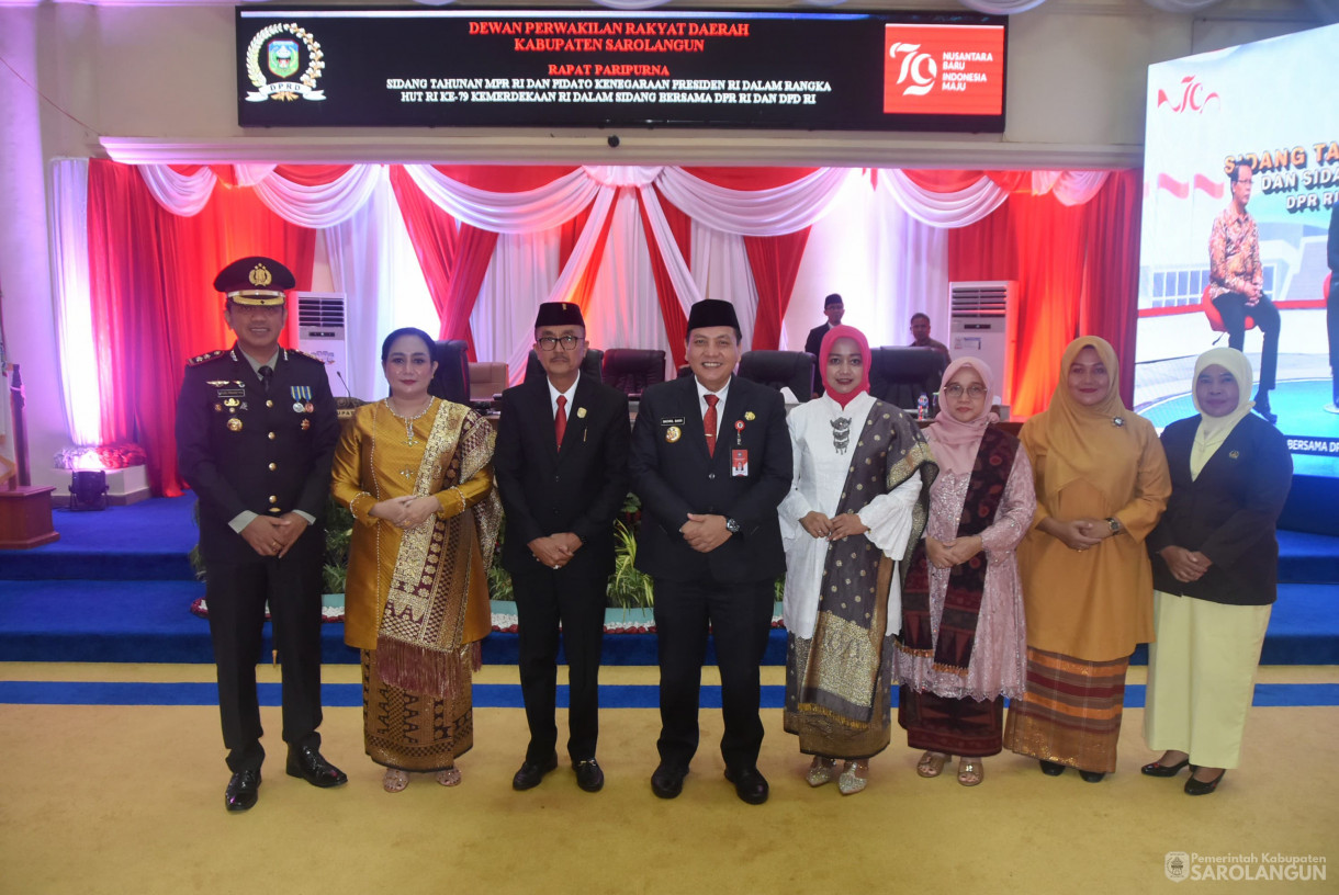 16 Agustus 2024 -&nbsp;Rapat Paripurna Pidato Ketua DPR RI Dalam Rangka Pembukaan Masa Persidangan 1 Tahun Sidang 2024 sd 2025 Dan Pidato Presiden Dalam Rangka Penyampaian RUU APBN TA. 2025 Beserta Nota Keuangan, Bertempat di Gedung DPRD Sarolangun