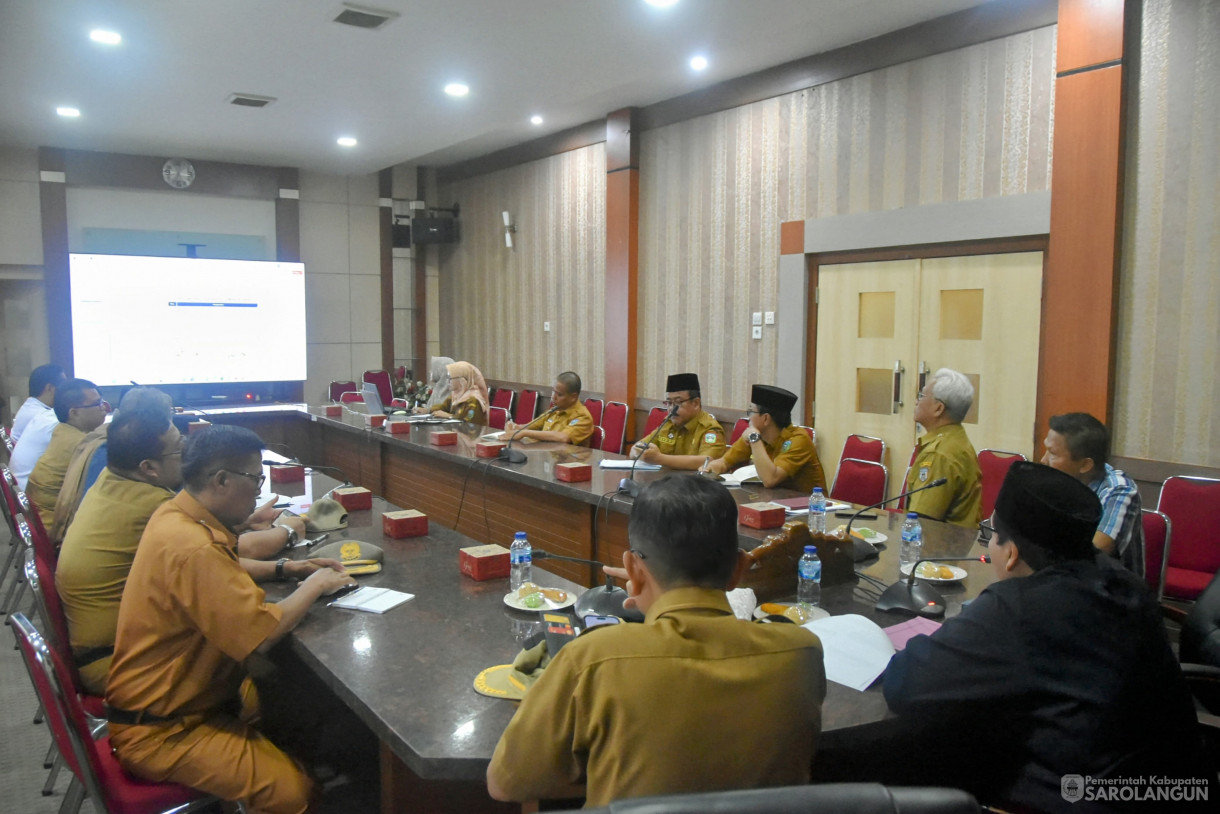 22 Juli 2024 -&nbsp;Rapat TPID Via Zoom Meeting, Bertempat di Ruang Pola Utama Kantor Bupati Sarolangun