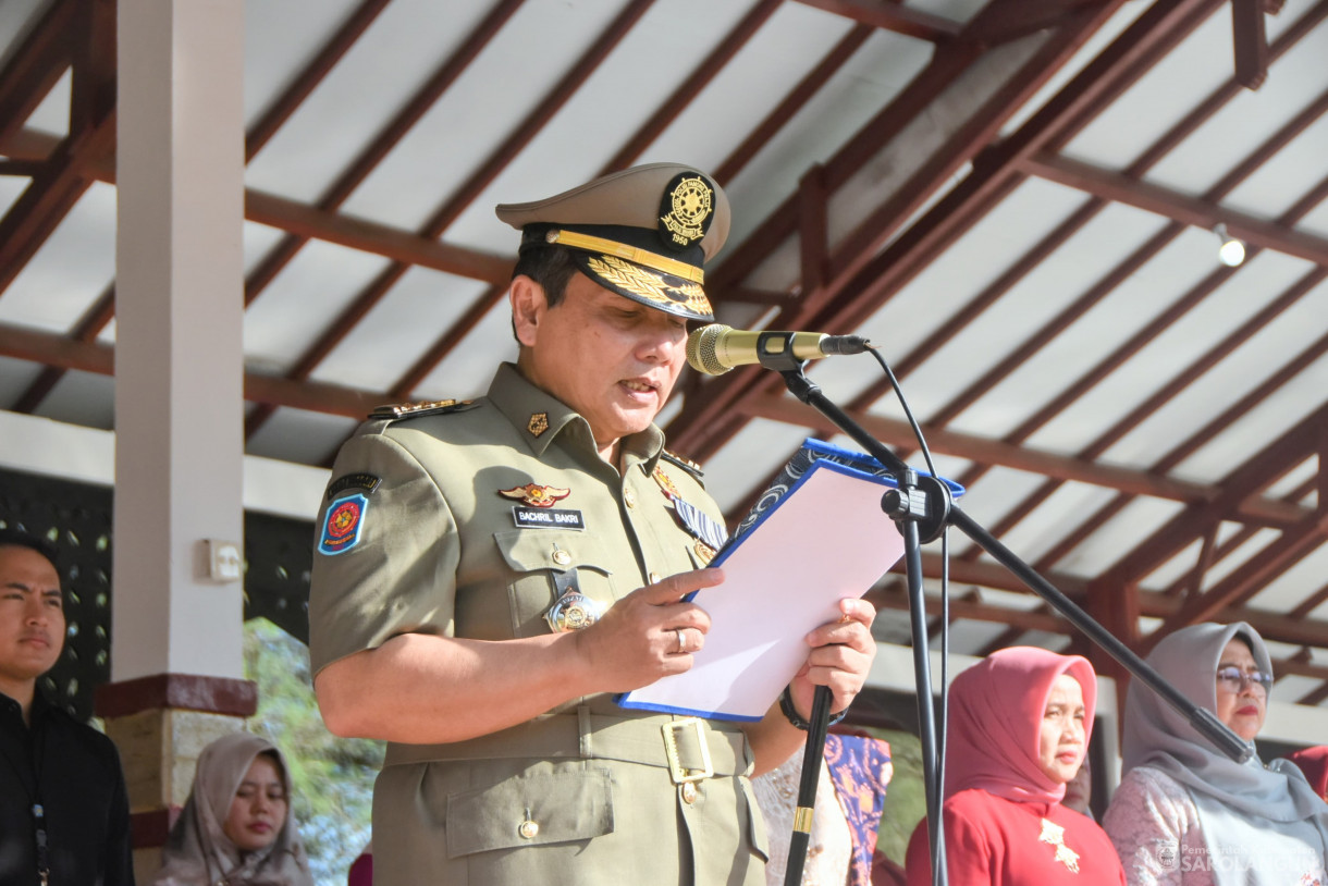 30 April 2024 - Upacara Peringatan Hari Ulang Tahun Satpol PP Ke 74 Dan Satlinmas Ke 62 Di Lapangan Gunung Kembang Sarolangun