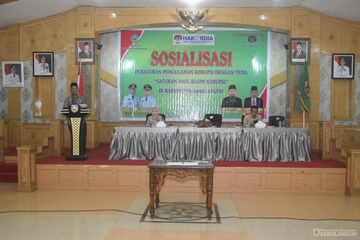 6 November 2025&nbsp; Pembukaan Secara Resmi Kegiatan Sosialisasi Peraturan Pencegahan Korupsi di Kabupaten Sarolangun