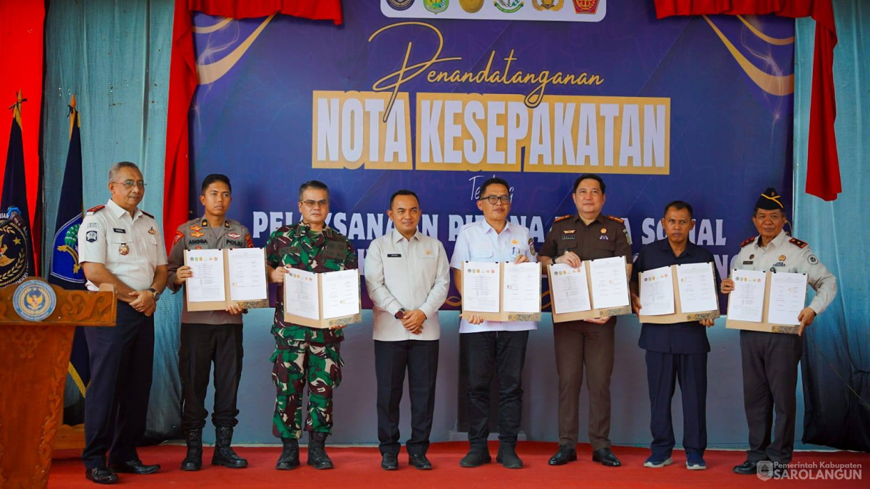 11 Maret 2026 Penandatanganan Nota Kesepakatan antara Balai Pemasyarakatan Kelas II Muara Tebo dengan Pemerintah Kabupaten Sarolangun, Pengadilan Negeri Sarolangun, Kejaksaan Negeri Sarolangun, Kepolisian Resor Sarolangun dan Komando Distrik Militer 04