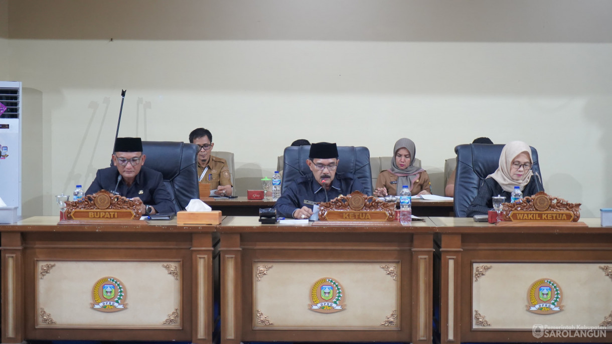 29 Juli 2025 - Rapat Paripurna Tingkat 1 Tahap 3 Tentang Rancangan Perubahan KUA dan Perubahan PPAS ABPD Kabupaten Sarolangun TA 2025