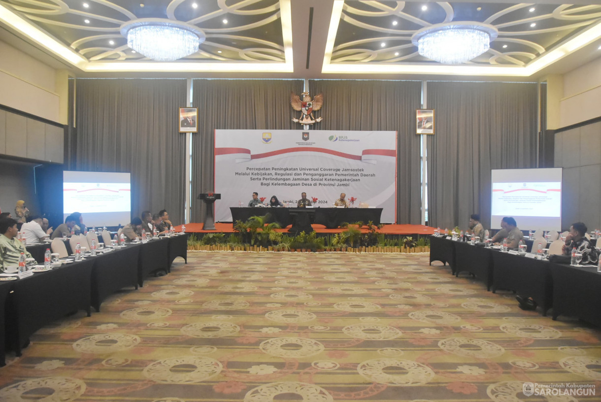 2 Desember 2024 - Kegiatan Perlindungan Jaminan Sosial Ketenagakerjaan Melalui Program Penganggaran APBD di Provinsi Jambi, Bertempat di Aula Swissbell Hotel Kota