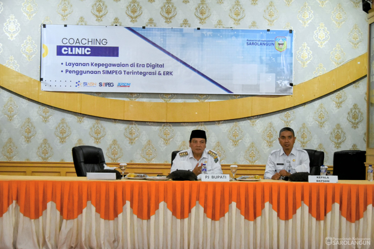 6 Desember 2023 - Coaching Clinic Layanan Kepegawaian Di Era Digital, SIMPEG Terintegrasi dan ERK Di Ruang Aula Utama Kantor Bupati Sarolangun