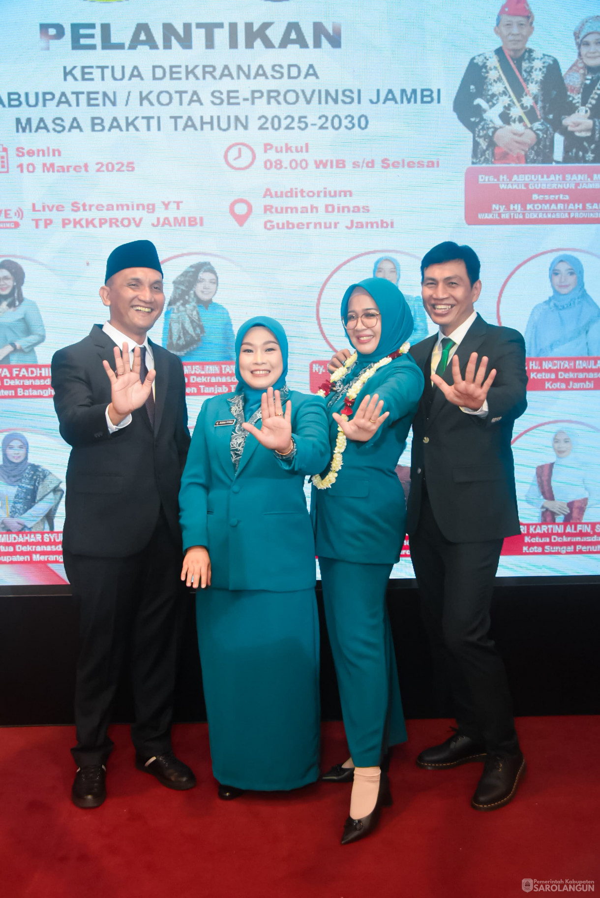 10 Maret 2025 - Pelantikan Ketua TP PKK, Bunda PAUD, Ketua Dekranasda Se Provinsi Jambi Bertempat di Auditorium Rumah Dinas Gubernur Jambi