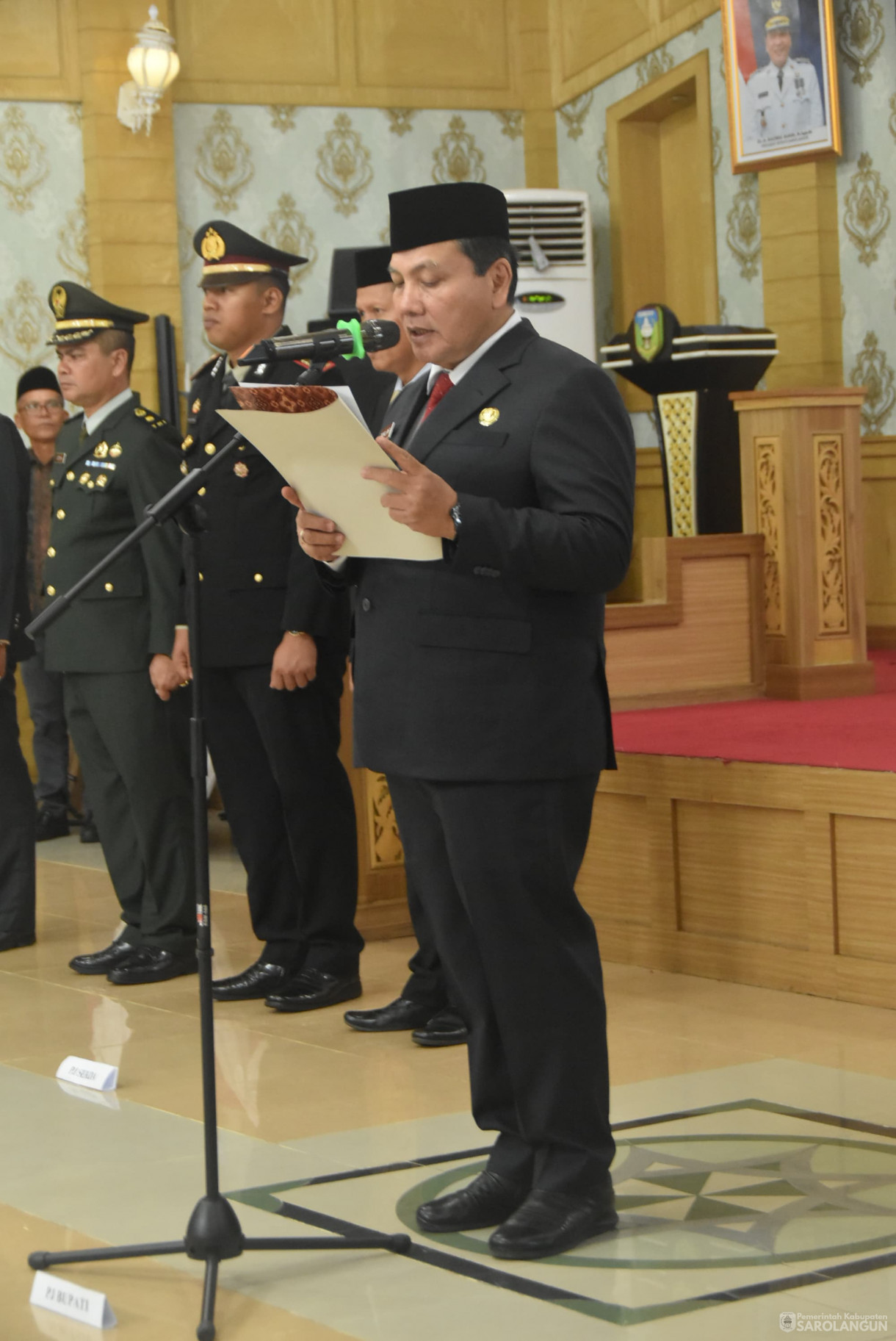 15 Agustus 2024 -&nbsp;Pengukuhan Pasukan Pengibar Bendera Pusaka, Bertempat di Aula Utama Kantor Bupati Sarolangun