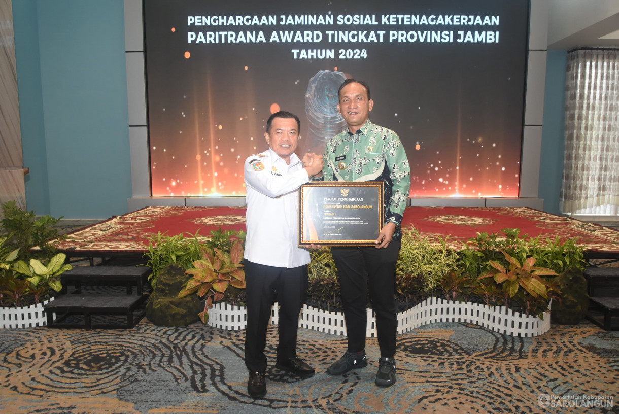 6 Agustus 2025 - Penganugerahan Paritrana Award Tingkat Provinsi Jambi Tahun 2024&nbsp; di Ballroom Mahligai Bank 9 Jambi