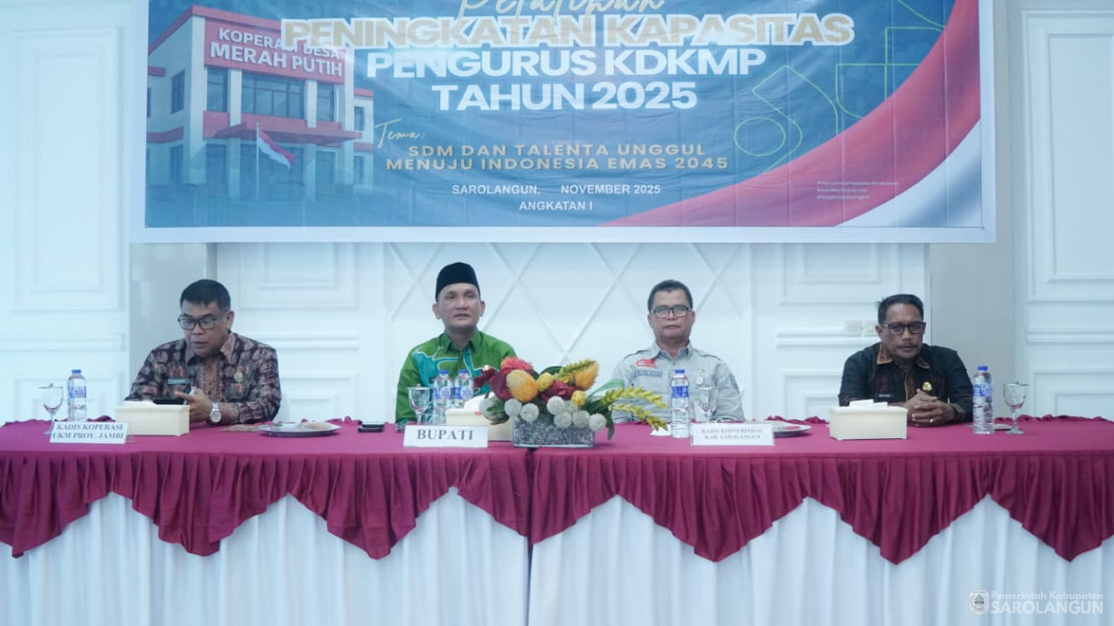 27 November 2025 Pembukaan Pelatihan Dalam Rangka Peningkatan SDM Pengurus Koperasi Merah Putih Desa dan Kelurahan