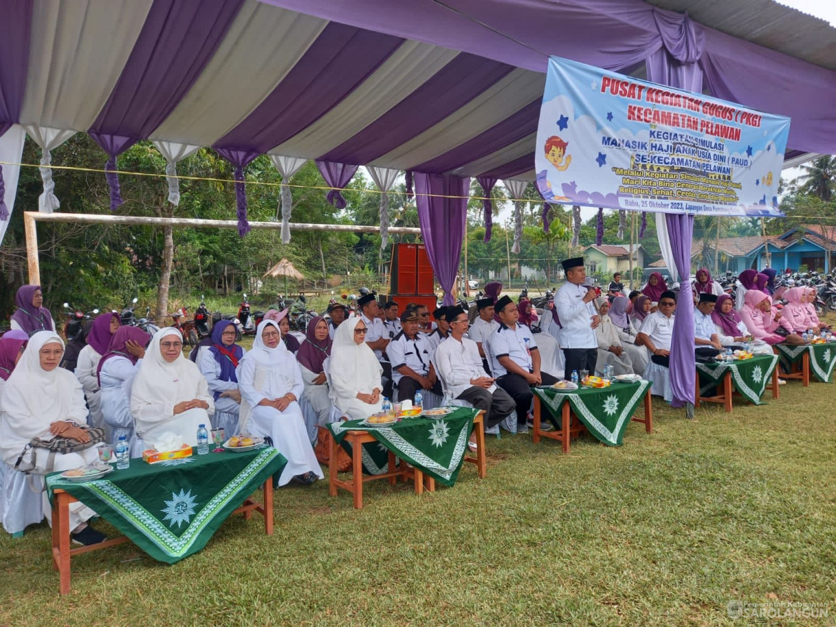 Rabu,25 Oktober 2023, Ibu Penjabat Bupati Sarolangun selaku Bunda PAUD Kab.Sarolangun di wakilkan oleh Ketua Pokja Bunda PAUD melaksanakan kegiatan Simulasi Manasik Haji Anak Usia Dini yang diadakan oleh PKG&nbsp; PAUD Se Kecamatan Pelawan Di desa Pema