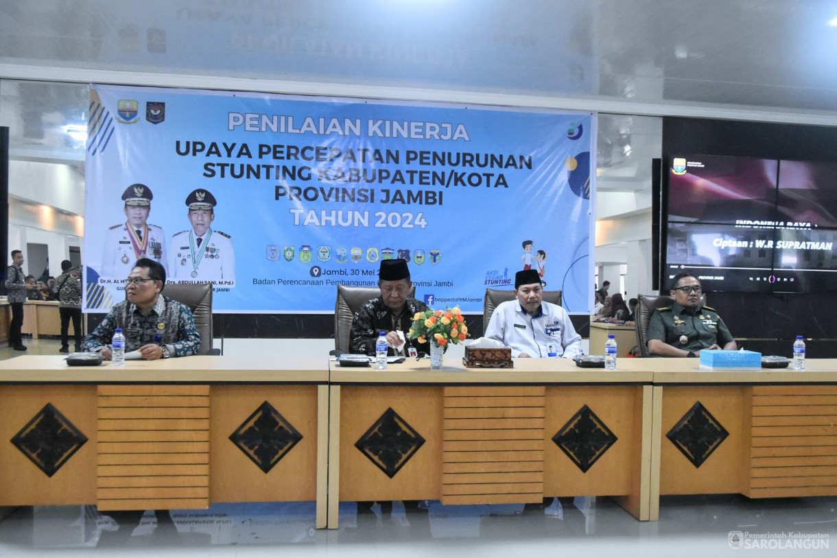 30 Mei 2024 - Penilaian Kinerja Upaya Percepatan Penurunan Stunting Kabupaten Kota Provinsi Jambi Tahun 2024 Di Ruang Sepucuk Jambi Sembilan Lurah Kantor Bappeda Provin