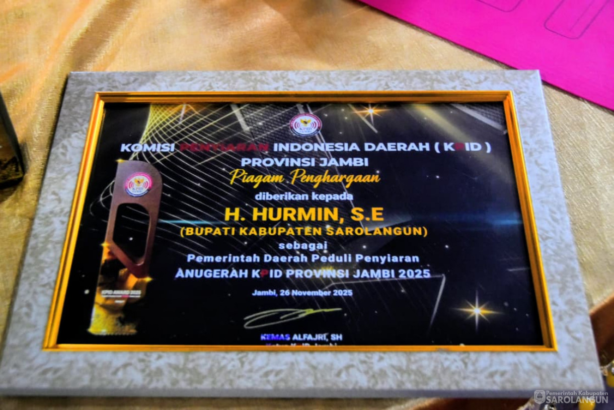 26 November 2025 Malam Anugerah Komisi Penyiaran Indonesia Daerah Provinsi Jambi Tahun 2025 bertempat di Gedung Putih Grand Kemas Jambi