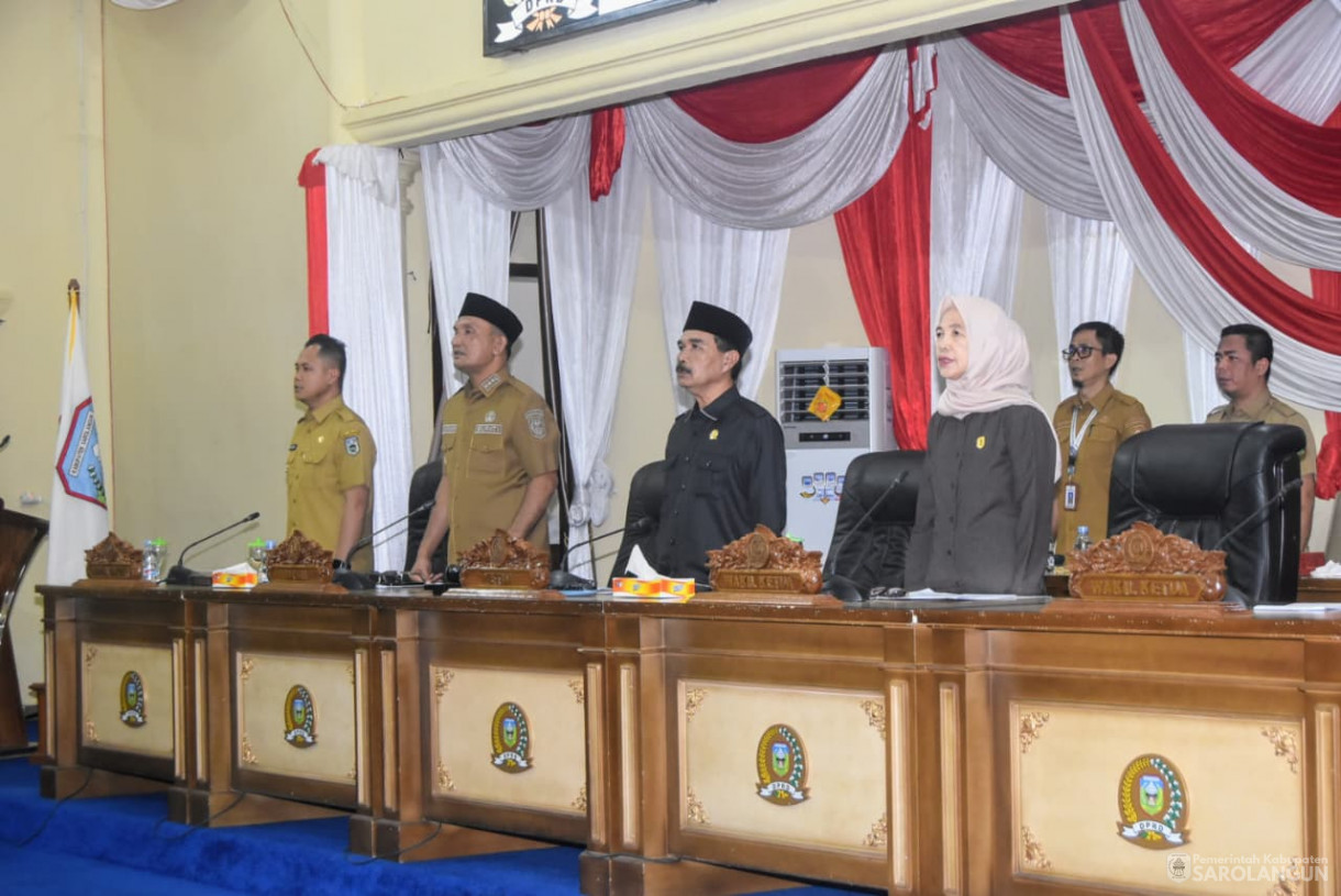 26 Agustus 2025 Rapat Paripurna Tingkat 1 Tahap 1 Penyampaian 4 Ranperda Kabupaten Sarolangun di Gedung DPRD Kabupaten Sarolangun