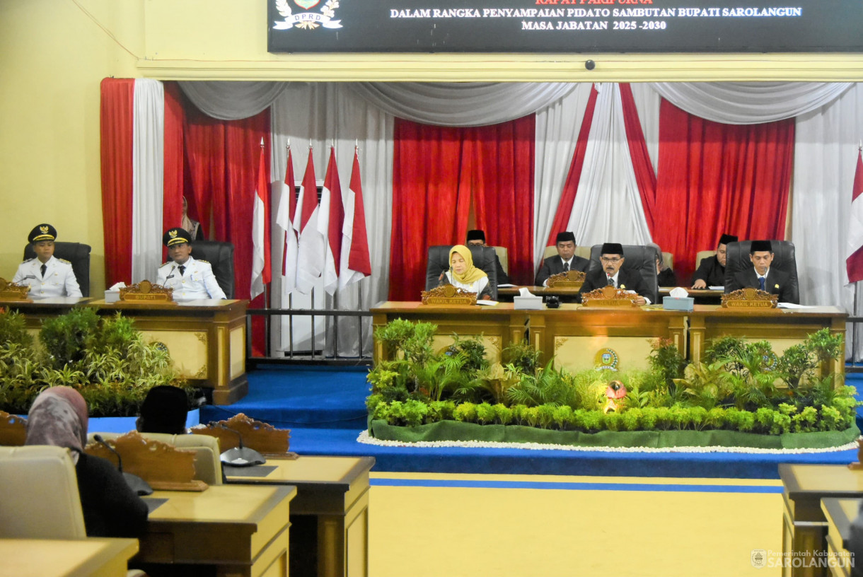 4 Maret 2025 -&nbsp;Rapat Paripurna Penyampaian Sambutan Bupati Sarolangun Periode 2025 sd 2030, Bertempat di Gedung DPRD Sarolangun