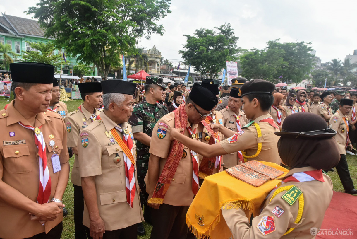 3 Oktober 2024 -&nbsp;Apel Besar Hari Pramuka Ke 63, Bertempat di Lapangan Bola Kaki Sungai Benteng Kecamatan Singkut