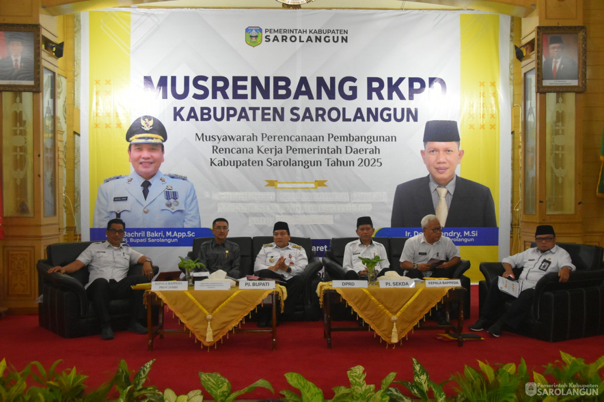 20 Maret 2024 - Musrenbang RKPD Kabupaten Sarolangun Di Ruang Aula Utama Kantor Bupati Sarolangun