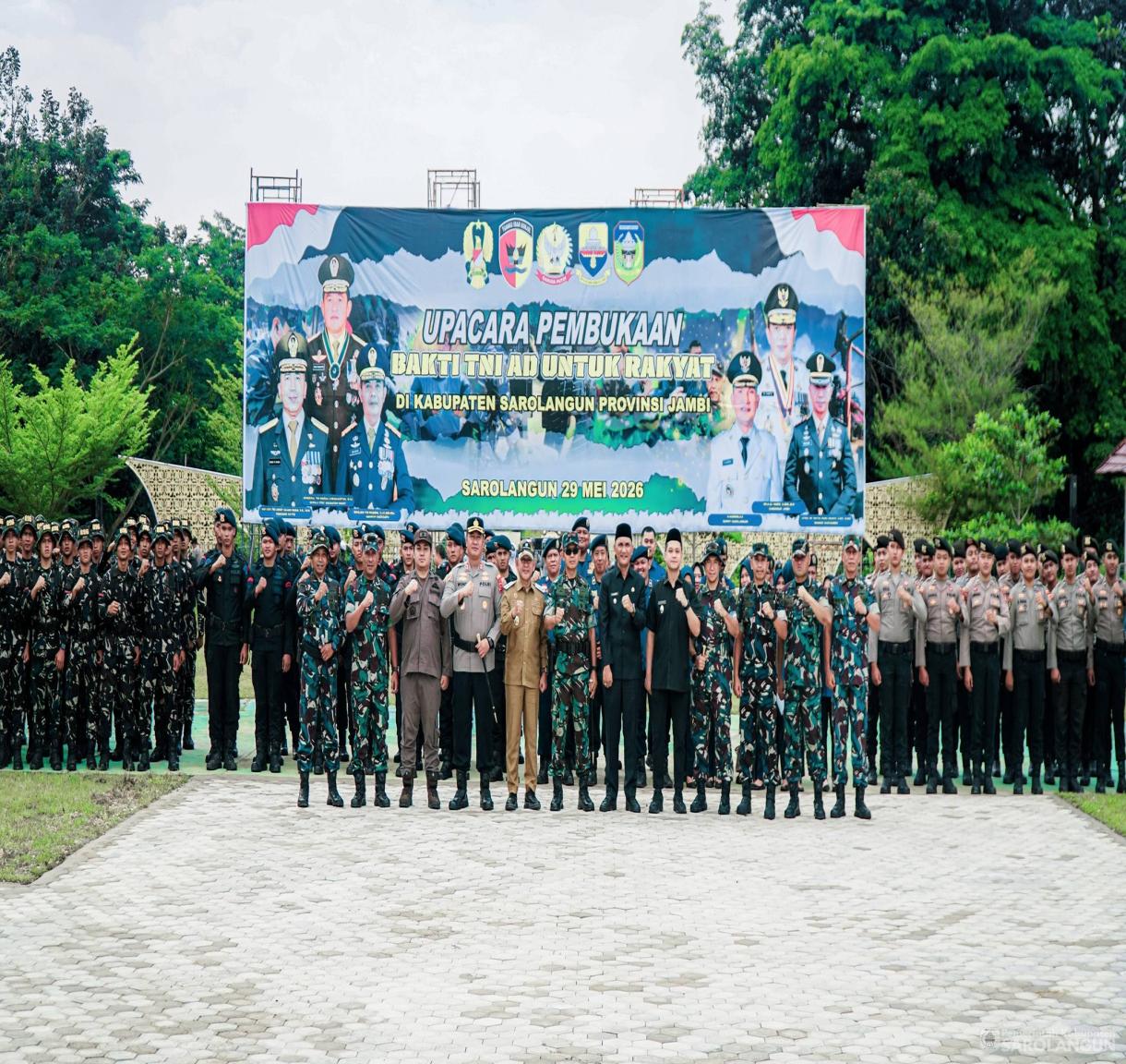 29 Mei 2026 Upacara Pembukaan Karya Bakti Skala Besar TA. 2026 di Lapangan Gunung Kembang Sarolangun&nbsp;
