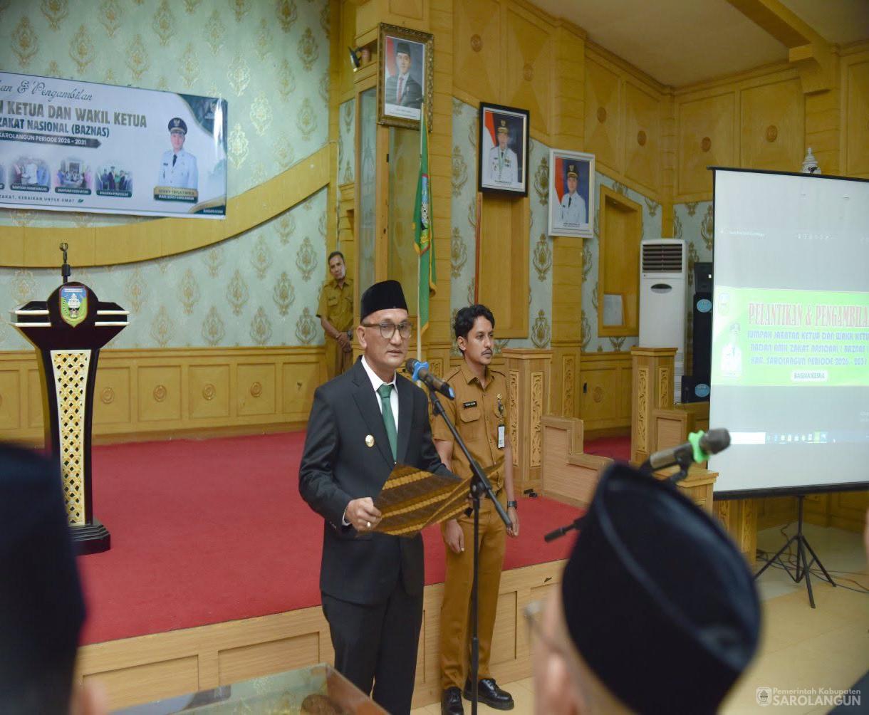 6 Juli 2026 Pelantikan Ketua dan Wakil Ketua Badan Amil Zakat Nasional Kabupaten Sarolangun Periode 2026 sd 2031
