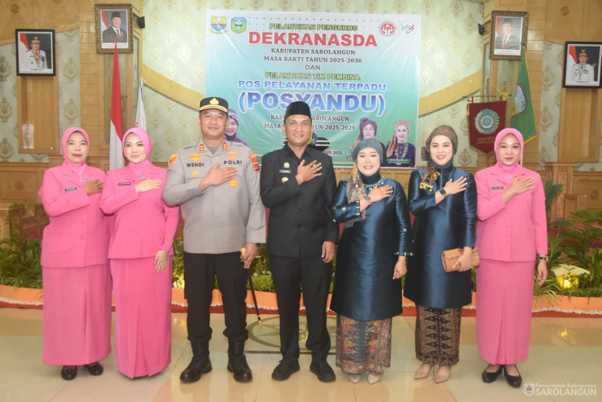 13 Agustus 2025 -&nbsp;Pelantikan Pengurus Dekranasda Kabupaten Sarolangun dan Tim Pembina Posyandu Kabupaten Sarolangun