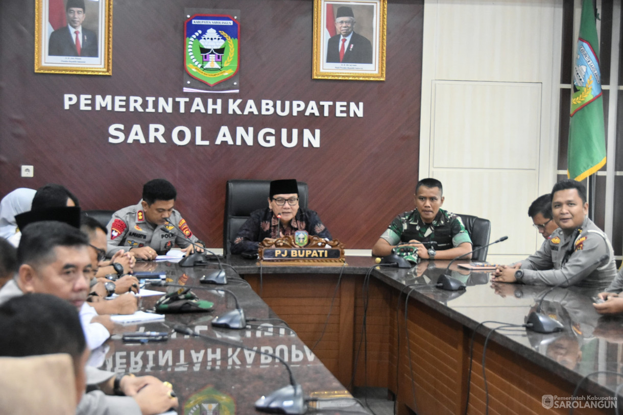 22 Maret 2024 - Rapat Koordinasi Forkopimda Tentang Kesiapan Hari Raya Idul Fitri 1445 H Dan Pembahasan Isu Guna Menciptakan Situasi Dan Kondisi Yang Kondusif Di Kabupa