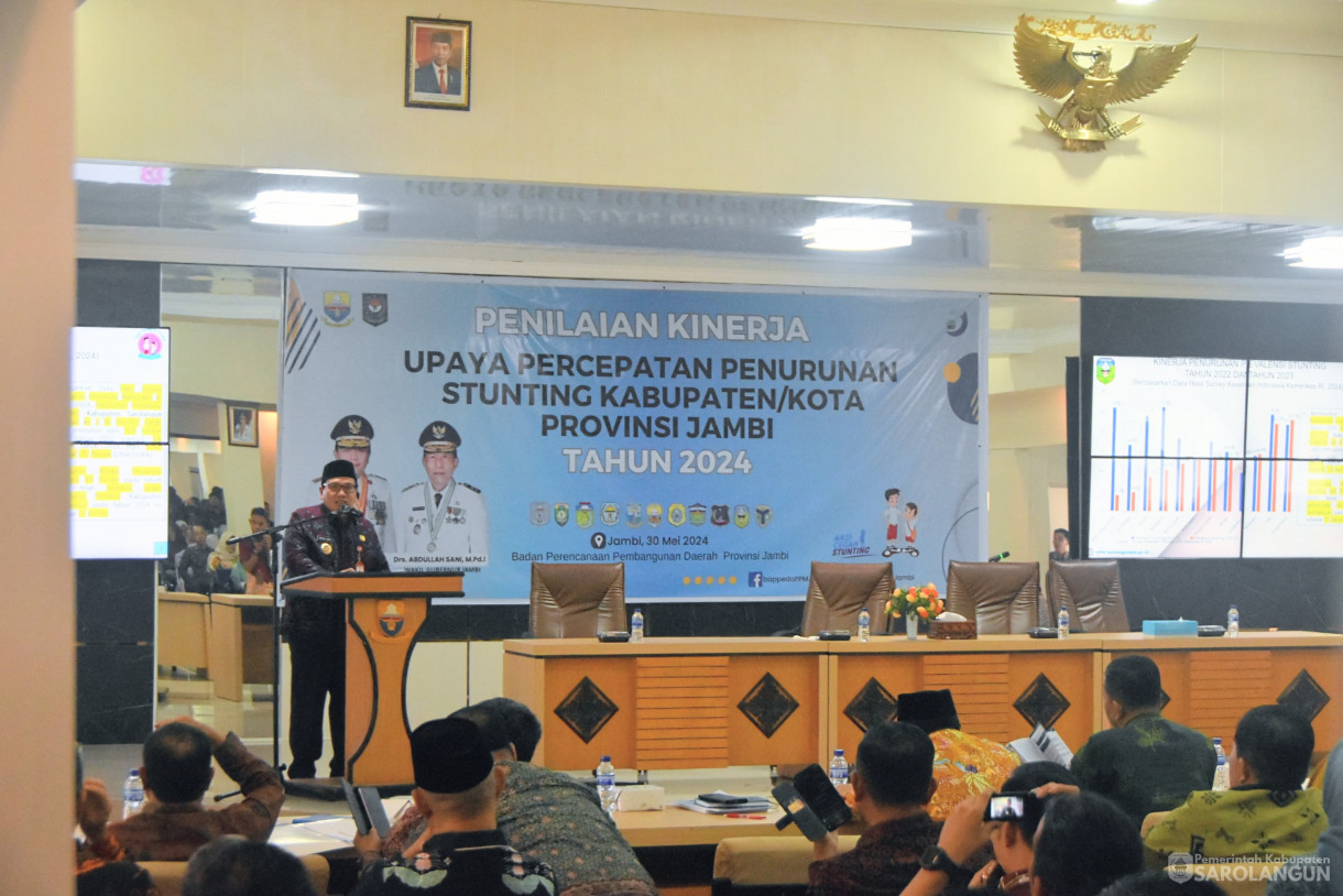 30 Mei 2024 - Penilaian Kinerja Upaya Percepatan Penurunan Stunting Kabupaten Kota Provinsi Jambi Tahun 2024 Di Ruang Sepucuk Jambi Sembilan Lurah Kantor Bappeda Provin