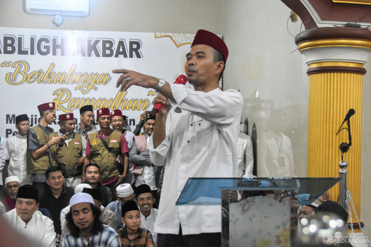 16 Maret 2024 - Tabligh Akbar Bersama Ustadz Abdul Somad Di Masjid Raya Muhajirin Desa Pasar Singkut Kecamatan Singkut