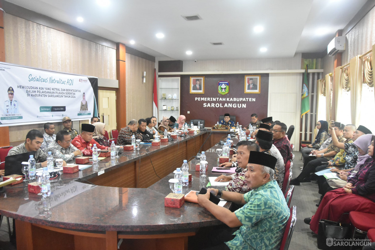 01 Agustus 2024 - Sosialisasi Netralitas ASN, Bertempat di Ruang Pola Utama Kantor Bupati Sarolangun
