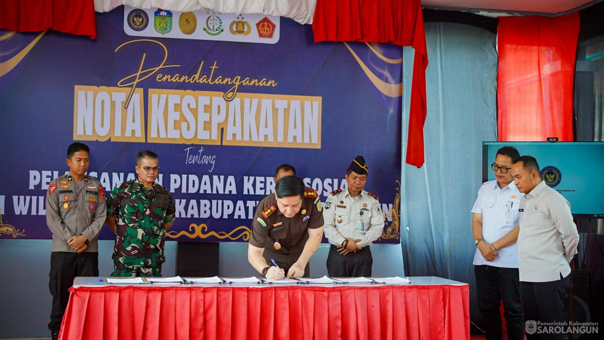 11 Maret 2026 Penandatanganan Nota Kesepakatan antara Balai Pemasyarakatan Kelas II Muara Tebo dengan Pemerintah Kabupaten Sarolangun, Pengadilan Negeri Sarolangun, Kejaksaan Negeri Sarolangun, Kepolisian Resor Sarolangun dan Komando Distrik Militer 04