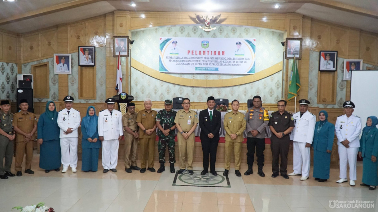 3 Maret 2026&nbsp;Pelantikan Pejabat Kepala Desa Antar Waktu Desa Jati Baru Mudo, Desa Petiduran Baru Kecamatan Mandiangin Timur, Desa Pulau Melako Kecamatan Bathin VIII dan Penjabat Kepala Desa Siliwangi Kecamatan Singkut