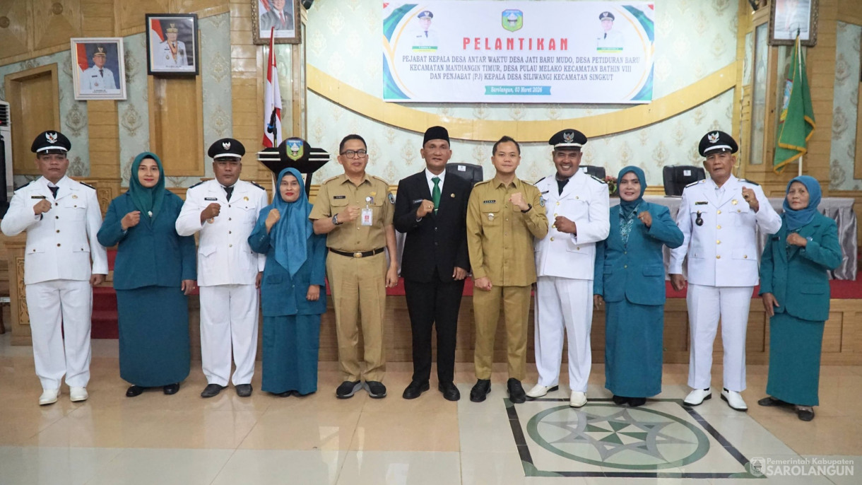 3 Maret 2026&nbsp;Pelantikan Pejabat Kepala Desa Antar Waktu Desa Jati Baru Mudo, Desa Petiduran Baru Kecamatan Mandiangin Timur, Desa Pulau Melako Kecamatan Bathin VIII dan Penjabat Kepala Desa Siliwangi Kecamatan Singkut