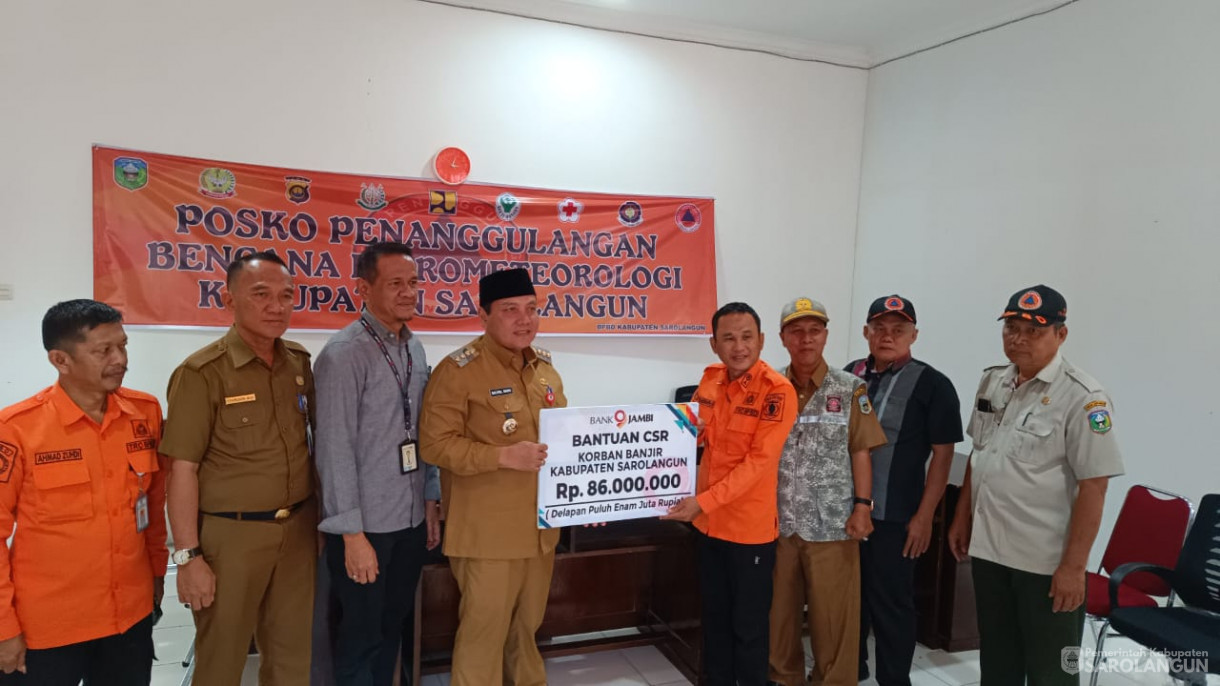 16 Januari 2024 - Serah Terima CSR Bank Jambi Ke Pemkab Sarolangun&nbsp;Di Kantor BPBD Sarolangun