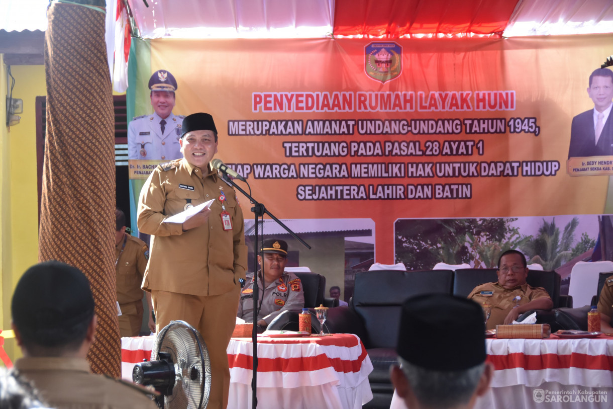 5 Maret 2024 - Peresmian Rumah Layak Huni Melalui Dana Fiskal Pemerintah Pusat Untuk Penanganan Kemiskinan Ekstrim Di Desa Tanjung Kecamatan BATHIN VIII