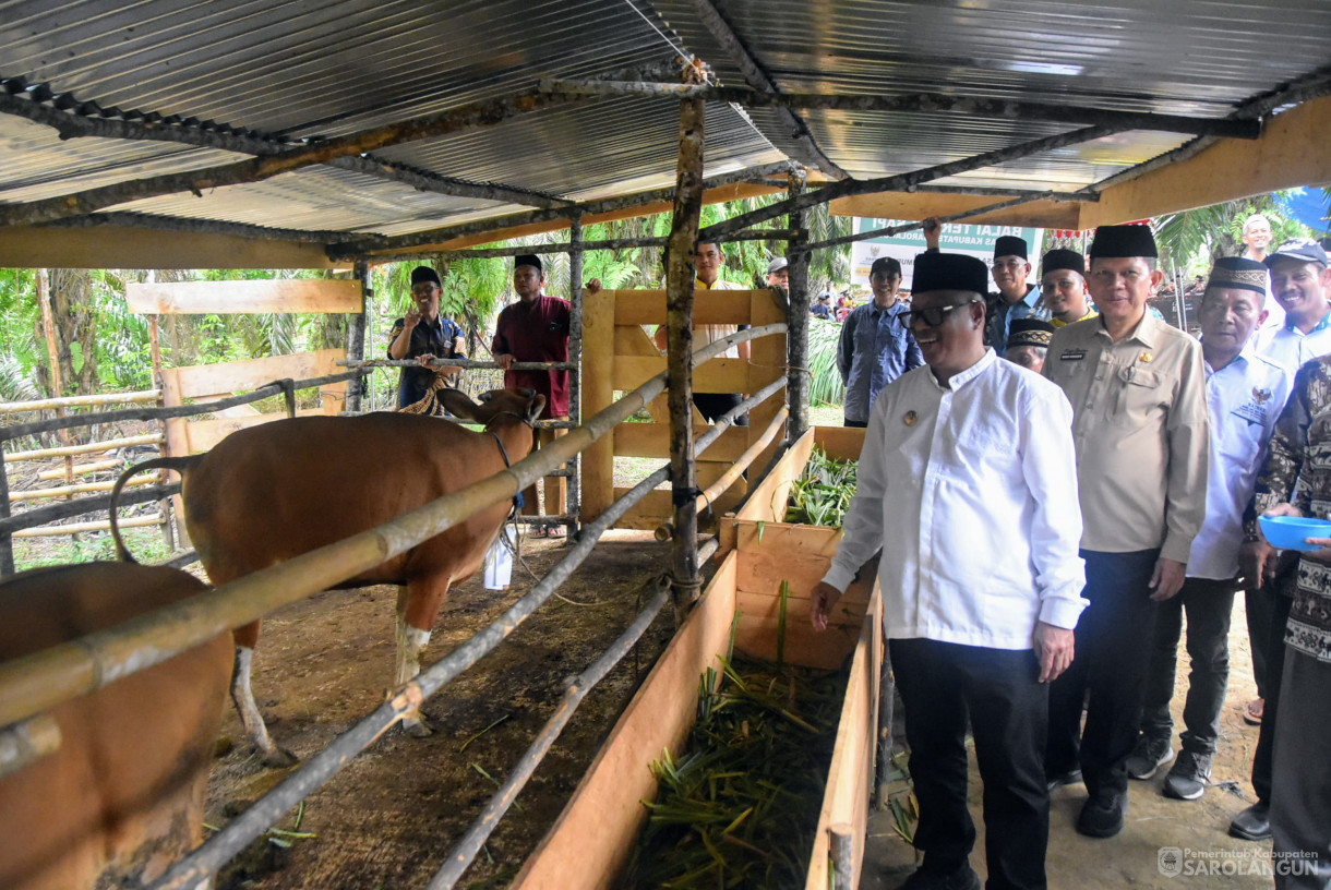 11 Oktober 2024 -&nbsp;Penyerahan 8 Ekor Sapi, Kambing, dan Launching Kotak Infaq Program Baznas Kepada Mustahik Dhuafa, Bertempat di Desa Petiduran Baru Kecamatan Mandiangin Timur