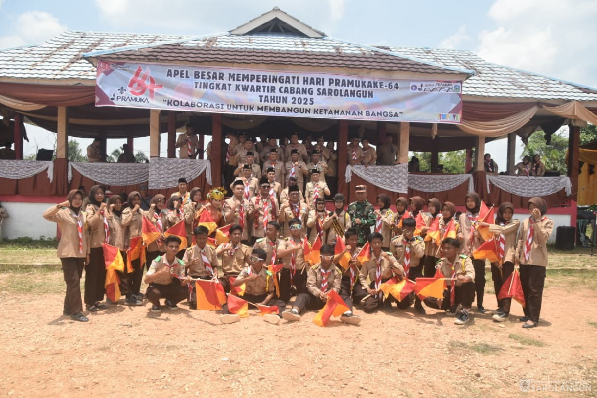 25 September 2025&nbsp; Apel Besar Hari Pramuka Ke 64 Tahun 2025 Tingkat Kwartir Cabang Sarolangun di Lapangan Belakang Kantor Camat Mandiangin