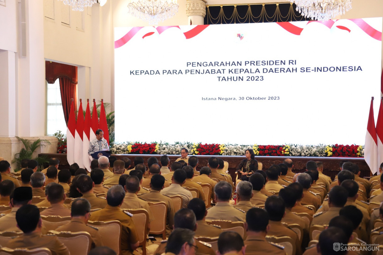 30 Oktober 2023 - Penjabat Bupati Sarolangun Menghadiri Rapat Koordinasi Pengarahan Presiden RI Kepada Penjabat Kepala Daerah Se Indonesia Di Istana Negara