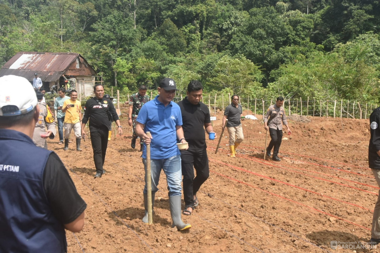 9 Agustus 2025 - Penanaman Bibit Jagung Dalam Rangka Program Ketahanan Pangan di Desa Bathin Pengambang Kecamatan Batang Asai