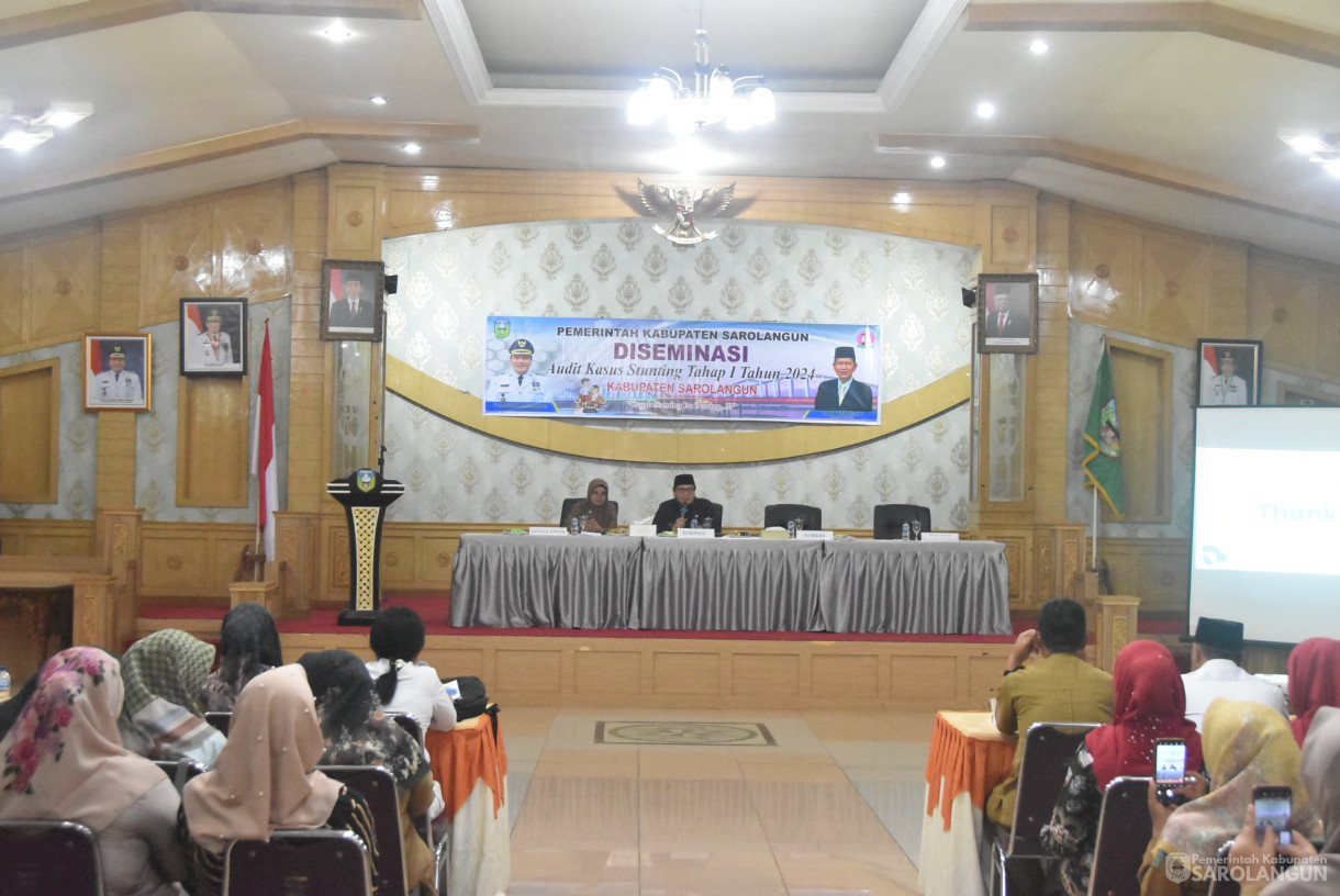 30 Juli 2024 -&nbsp;Diseminasi Audit Kasus Stunting Tahap I Tahun 2024, Bertempat di Aula Utama Kantor Bupati Sarolangun