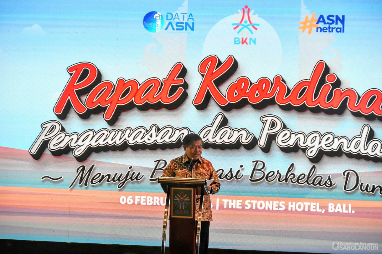 6 Februari 2024 - Rapat Koordinasi Pengawasan Dan Pengendalian Menuju Birokrasi Berkelas Dunia Di The Stones Hotel Bali