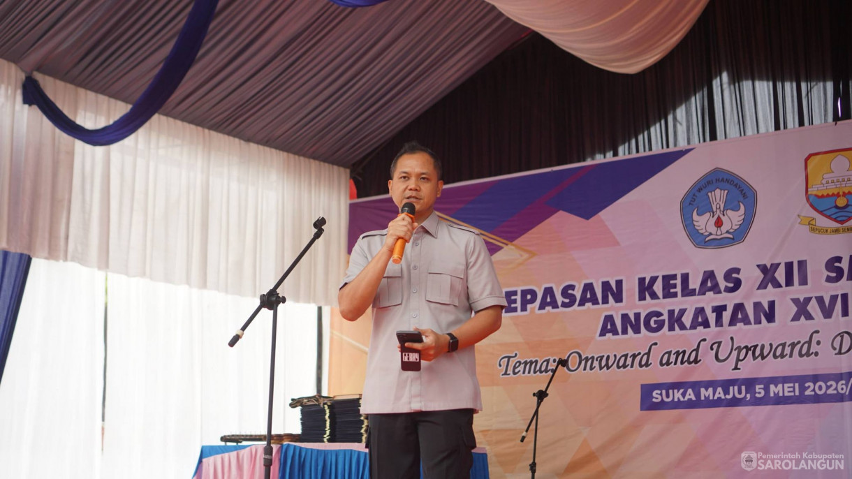 6 Mei 2026 Wakil Bupati Sarolangun Menghadiri acara perpisahan kelas XII SMAN 11 Sarolangun di Desa Butang Baru Kec. Mandiangin Timur