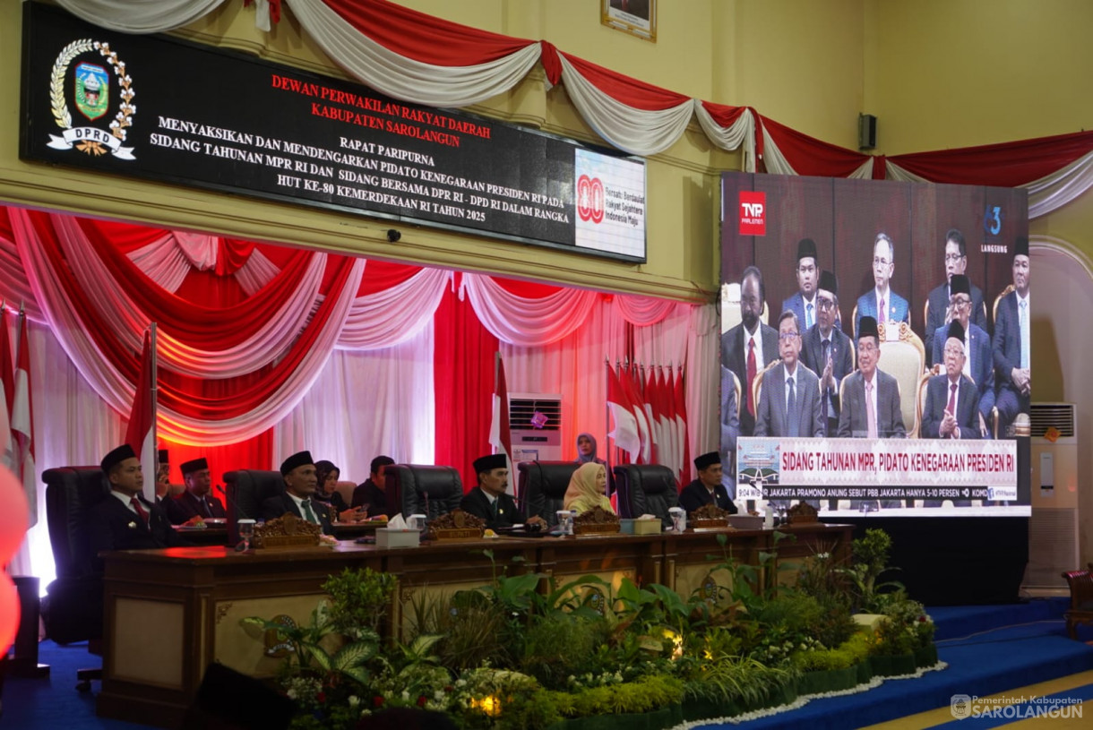15 Agustus 2025 -&nbsp;Mendengarkan dan Menyaksikan Sidang Tahunan MPR RI Dan Pidato Kenegaraan Presidan RI Dalam Rangka HUT KE 80 Kemerdekaan RI Dalam Sidang Bersama DPR DPD RI