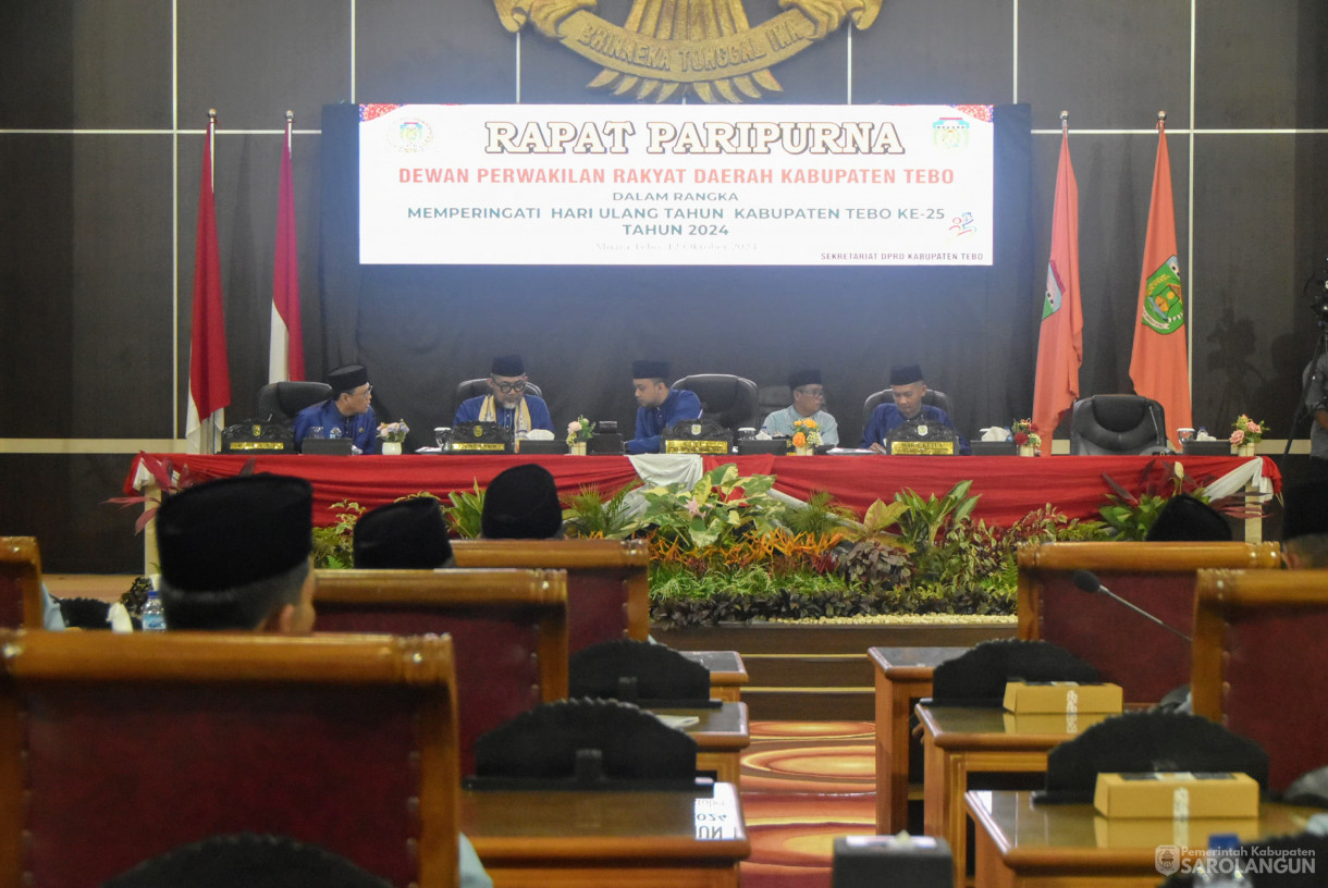 12 Oktober 2024 - Rapat Paripurna HUT Kabupaten Tebo, Bertempat di Gedung DPRD Tebo