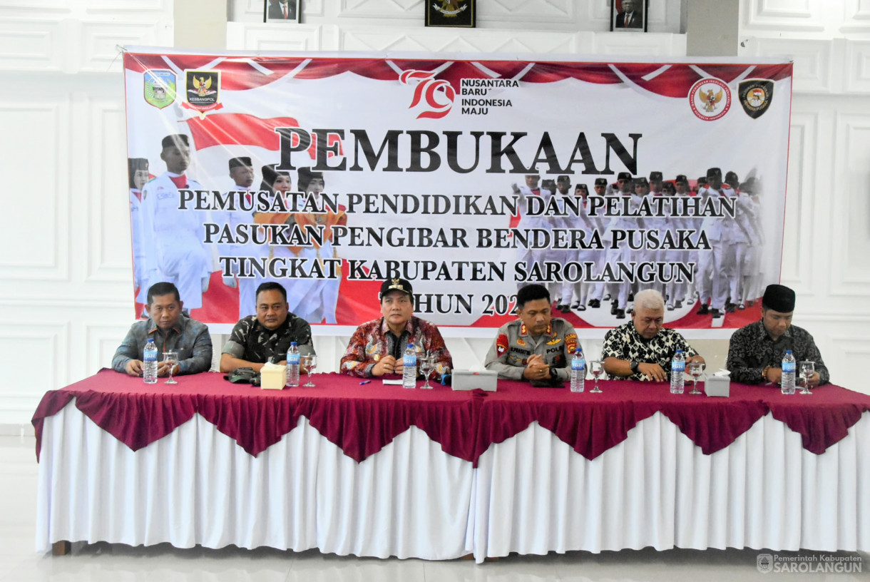 2 Agustus 2024 -&nbsp;Pembukaan Pemusatan Pendidikan Dan Pelatihan Pasukan Pengibar Bendera Pusaka Tingkat Kabupaten Sarolangun Tahun 2024, Bertempat di Ballroom Hotel Nafiti Sarolangun